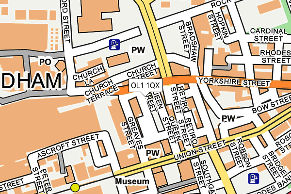 OL1 1QX map - OS OpenMap – Local (Ordnance Survey)