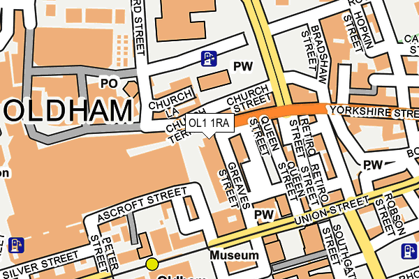 OL1 1RA map - OS OpenMap – Local (Ordnance Survey)