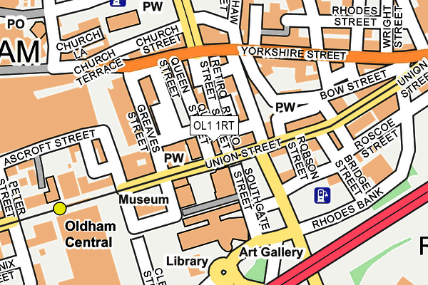 OL1 1RT map - OS OpenMap – Local (Ordnance Survey)