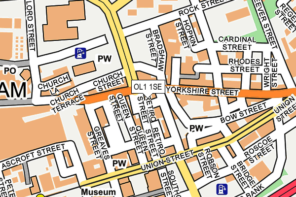 OL1 1SE map - OS OpenMap – Local (Ordnance Survey)