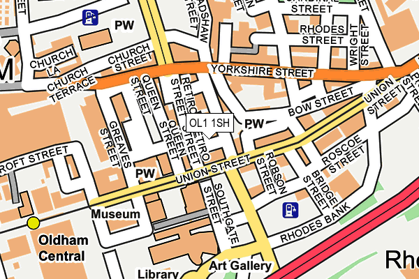 OL1 1SH map - OS OpenMap – Local (Ordnance Survey)