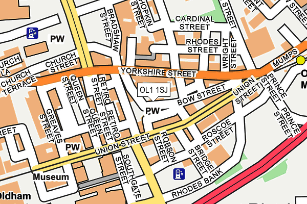 OL1 1SJ map - OS OpenMap – Local (Ordnance Survey)