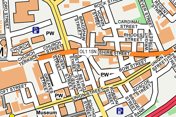 OL1 1SN map - OS OpenMap – Local (Ordnance Survey)