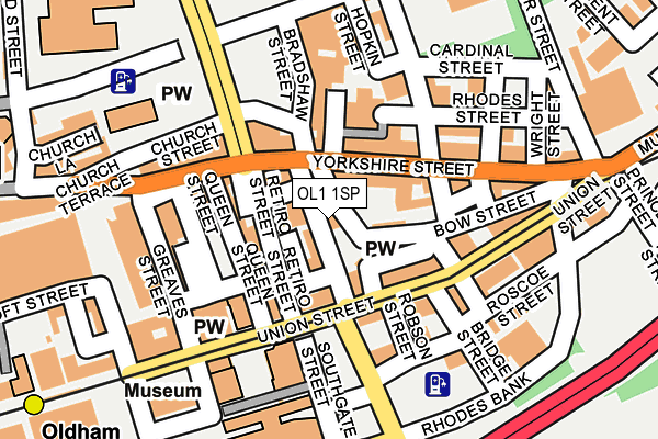 OL1 1SP map - OS OpenMap – Local (Ordnance Survey)