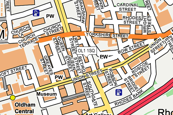 OL1 1SQ map - OS OpenMap – Local (Ordnance Survey)