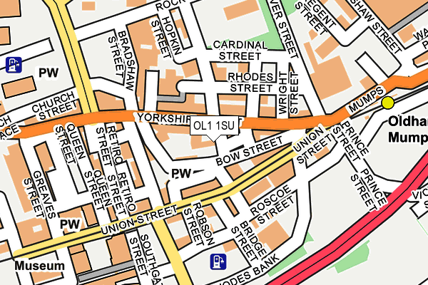 OL1 1SU map - OS OpenMap – Local (Ordnance Survey)