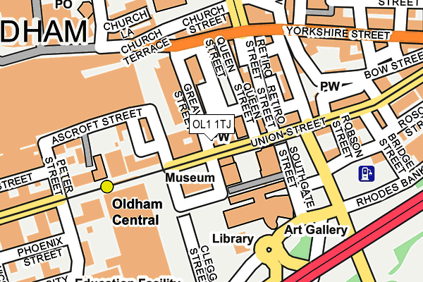 OL1 1TJ map - OS OpenMap – Local (Ordnance Survey)