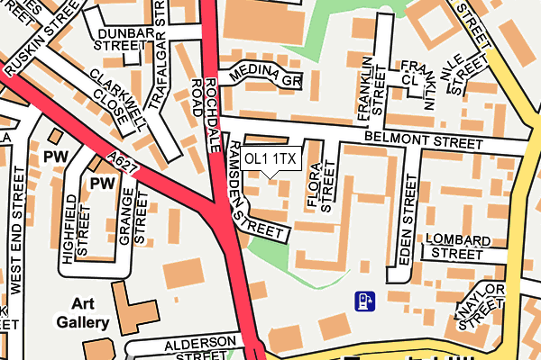 OL1 1TX map - OS OpenMap – Local (Ordnance Survey)