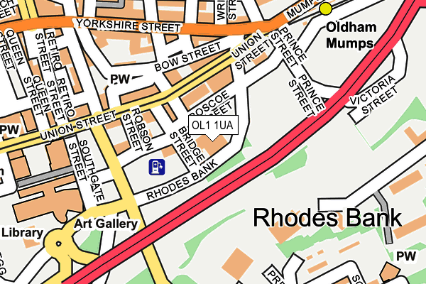 OL1 1UA map - OS OpenMap – Local (Ordnance Survey)