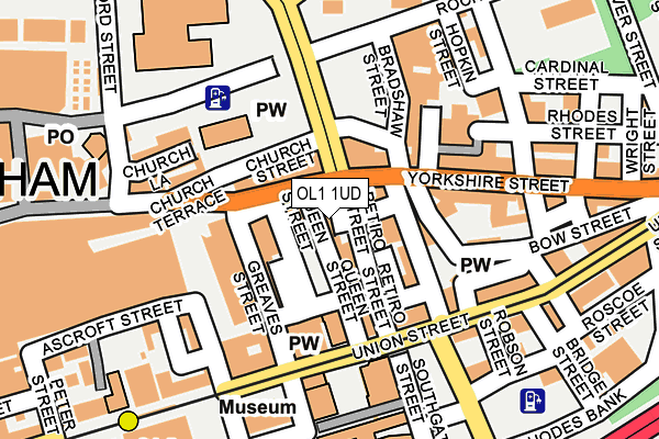 OL1 1UD map - OS OpenMap – Local (Ordnance Survey)