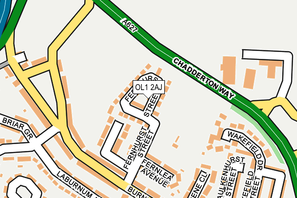 OL1 2AJ map - OS OpenMap – Local (Ordnance Survey)