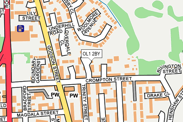 OL1 2BY map - OS OpenMap – Local (Ordnance Survey)