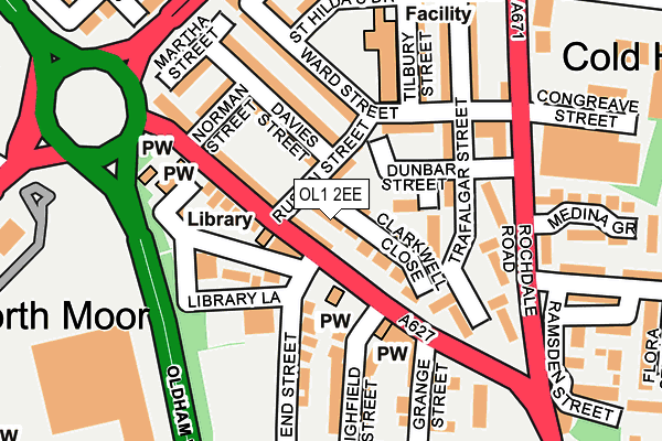 OL1 2EE map - OS OpenMap – Local (Ordnance Survey)
