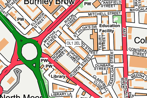 OL1 2EL map - OS OpenMap – Local (Ordnance Survey)