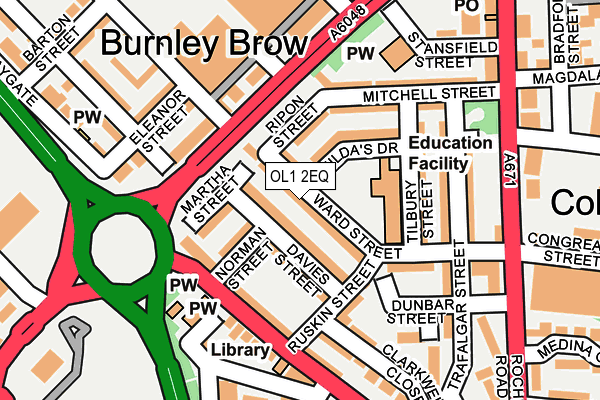 OL1 2EQ map - OS OpenMap – Local (Ordnance Survey)