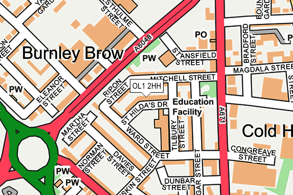 OL1 2HH map - OS OpenMap – Local (Ordnance Survey)