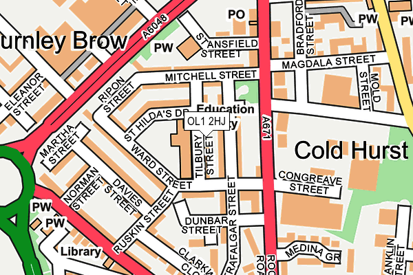 OL1 2HJ map - OS OpenMap – Local (Ordnance Survey)