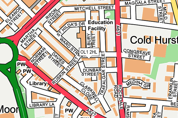 OL1 2HL map - OS OpenMap – Local (Ordnance Survey)