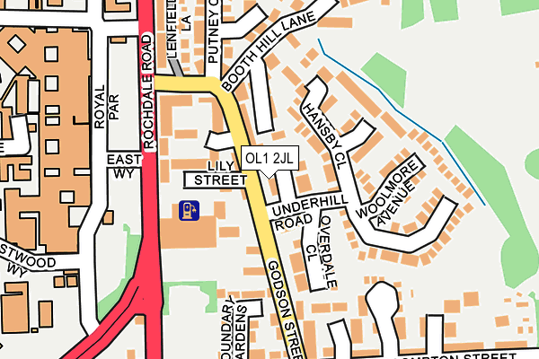 OL1 2JL map - OS OpenMap – Local (Ordnance Survey)