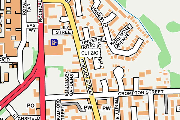 OL1 2JQ map - OS OpenMap – Local (Ordnance Survey)