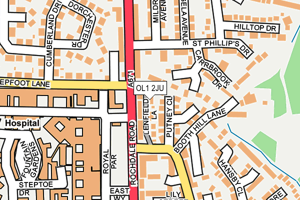 OL1 2JU map - OS OpenMap – Local (Ordnance Survey)