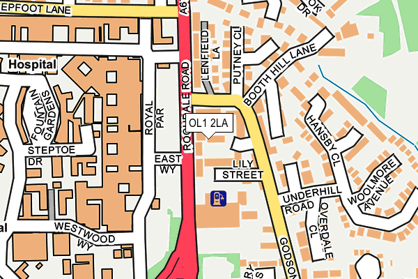 OL1 2LA map - OS OpenMap – Local (Ordnance Survey)