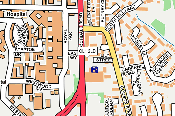 OL1 2LD map - OS OpenMap – Local (Ordnance Survey)