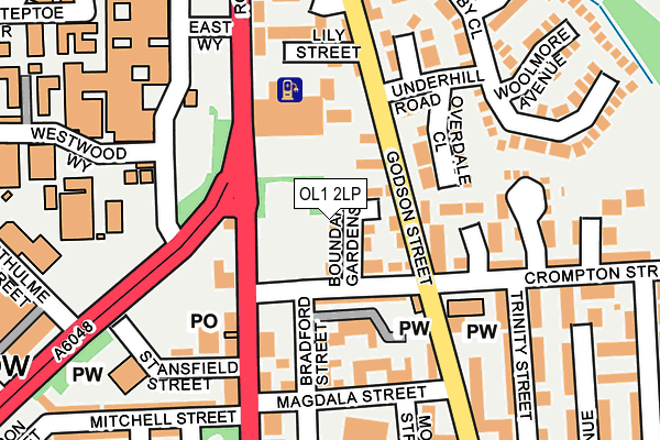 OL1 2LP map - OS OpenMap – Local (Ordnance Survey)