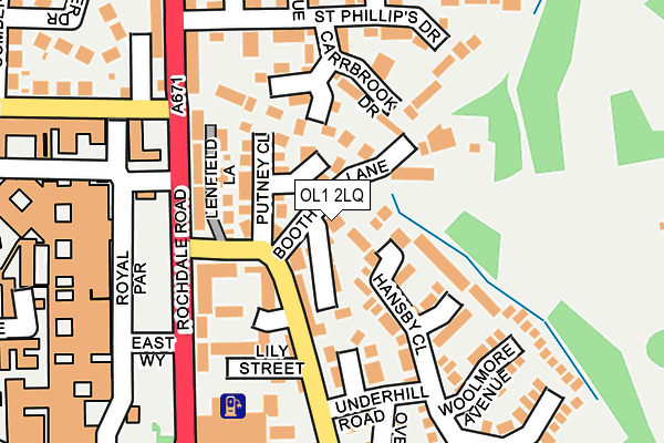 OL1 2LQ map - OS OpenMap – Local (Ordnance Survey)