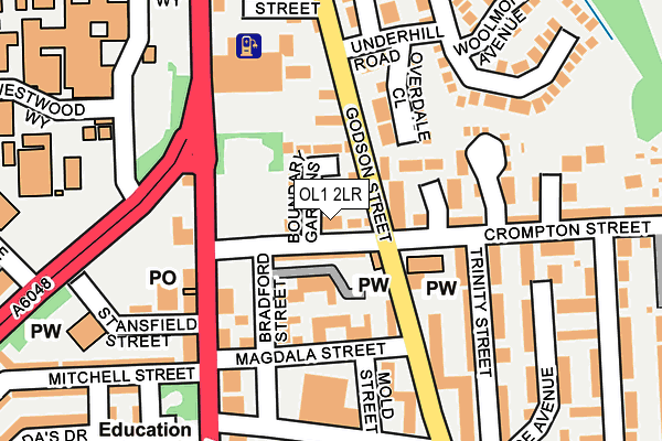 OL1 2LR map - OS OpenMap – Local (Ordnance Survey)