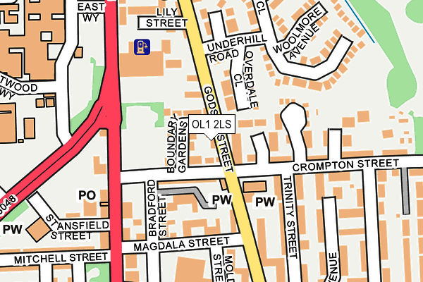 OL1 2LS map - OS OpenMap – Local (Ordnance Survey)