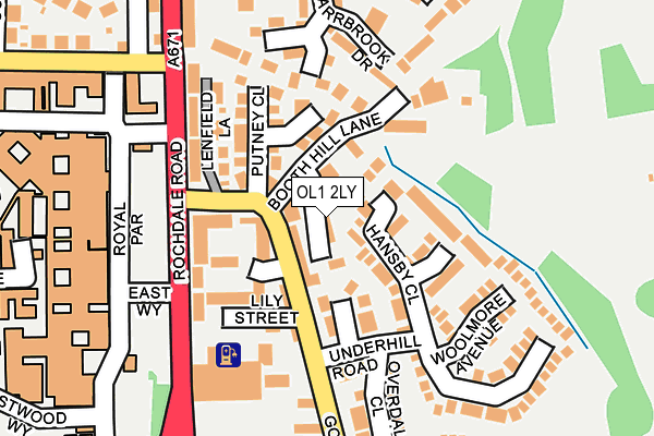 OL1 2LY map - OS OpenMap – Local (Ordnance Survey)