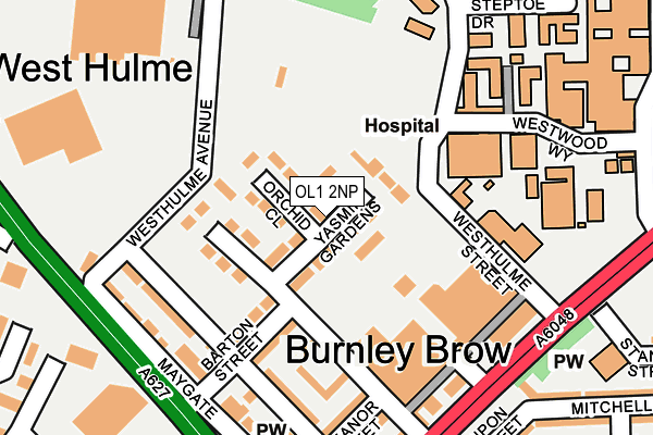 OL1 2NP map - OS OpenMap – Local (Ordnance Survey)