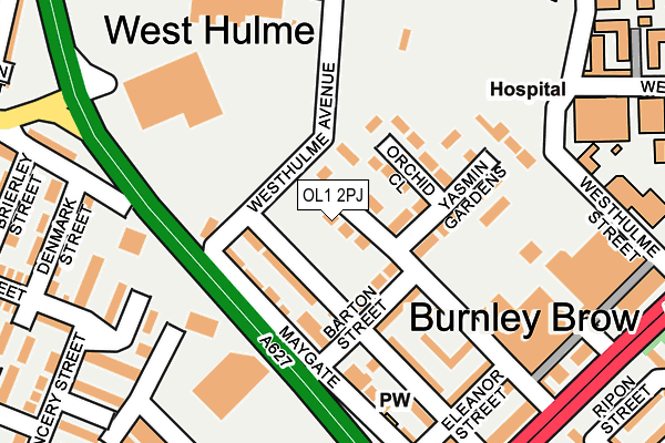 OL1 2PJ map - OS OpenMap – Local (Ordnance Survey)