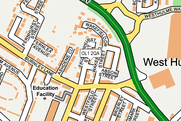 OL1 2QA map - OS OpenMap – Local (Ordnance Survey)