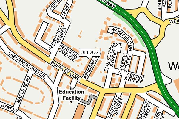 OL1 2QG map - OS OpenMap – Local (Ordnance Survey)