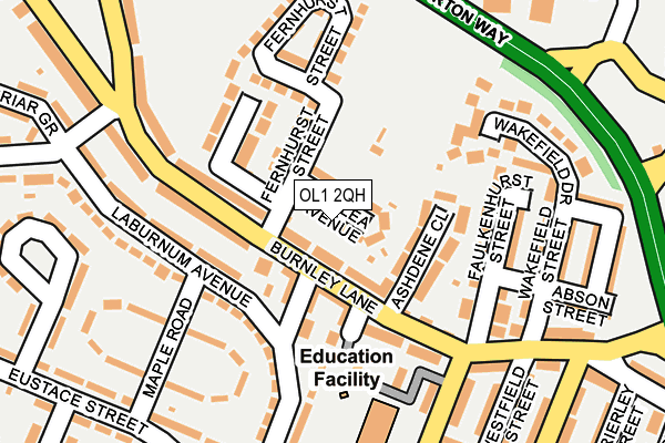 OL1 2QH map - OS OpenMap – Local (Ordnance Survey)