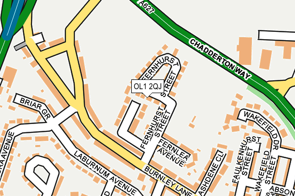 OL1 2QJ map - OS OpenMap – Local (Ordnance Survey)