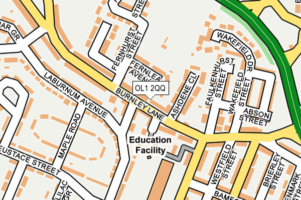 OL1 2QQ map - OS OpenMap – Local (Ordnance Survey)