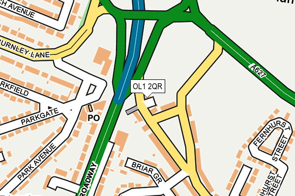OL1 2QR map - OS OpenMap – Local (Ordnance Survey)