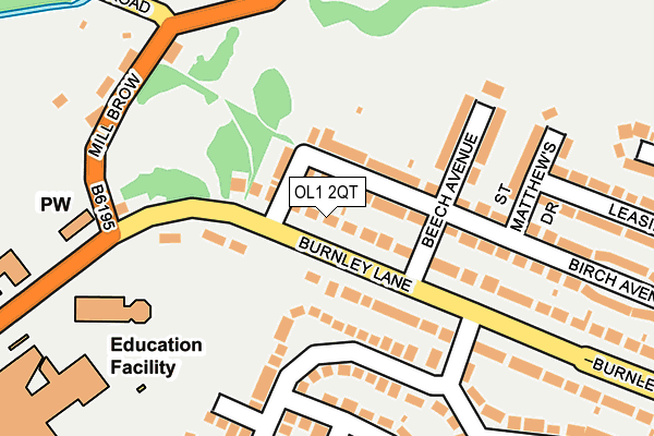 OL1 2QT map - OS OpenMap – Local (Ordnance Survey)