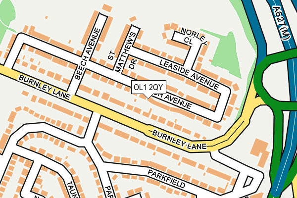 OL1 2QY map - OS OpenMap – Local (Ordnance Survey)