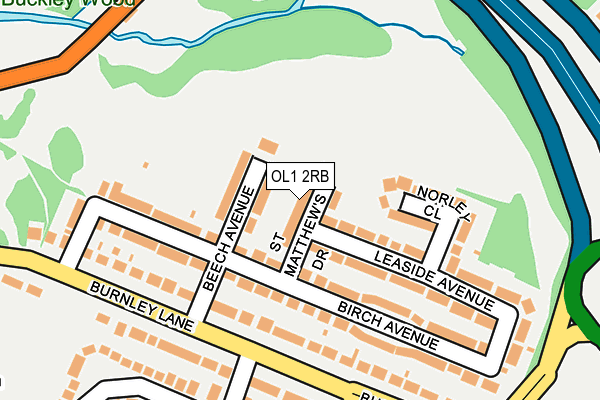 OL1 2RB map - OS OpenMap – Local (Ordnance Survey)