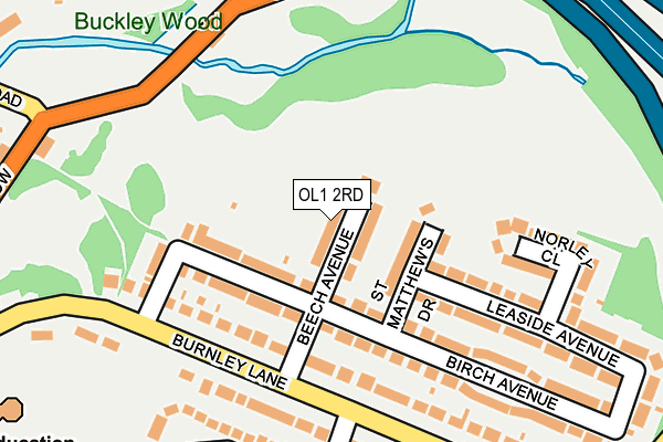 OL1 2RD map - OS OpenMap – Local (Ordnance Survey)