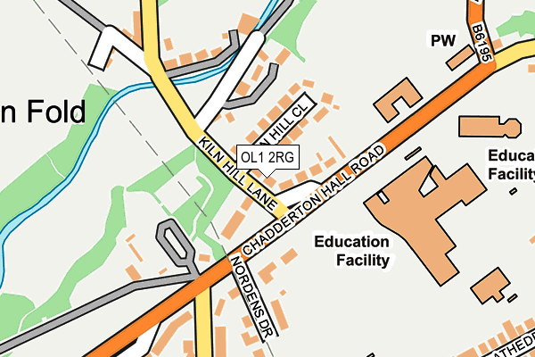 OL1 2RG map - OS OpenMap – Local (Ordnance Survey)