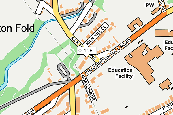 OL1 2RJ map - OS OpenMap – Local (Ordnance Survey)