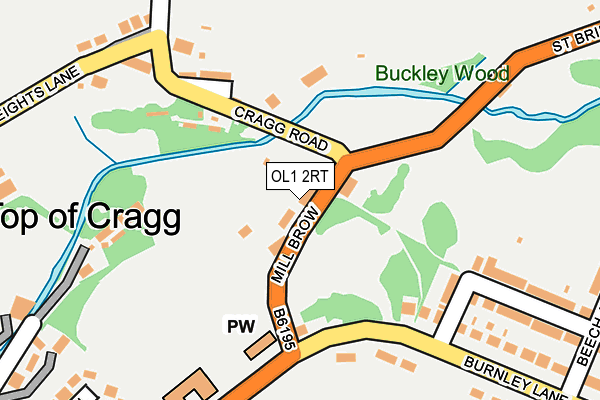 OL1 2RT map - OS OpenMap – Local (Ordnance Survey)