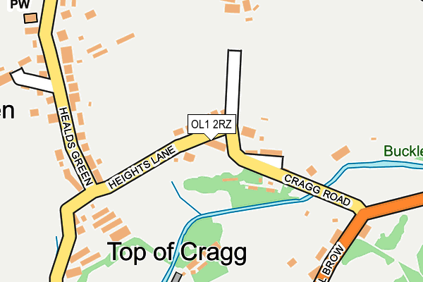 OL1 2RZ map - OS OpenMap – Local (Ordnance Survey)