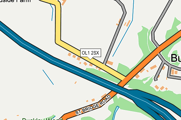 OL1 2SX map - OS OpenMap – Local (Ordnance Survey)