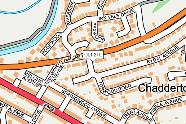 OL1 2TL map - OS OpenMap – Local (Ordnance Survey)
